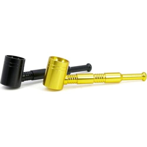 Fashion 95MM Aluminum Microphone Shape Rasta Metal Tobacco Pipes Smoking Pipe Rasta Novelty Items Gift Herb Tobacco Pipes