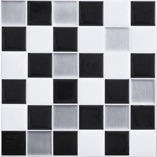 Mosaic Wall Tile Peel and Stick Self adhesive Backsplash DIY Kitchen Bathroom Home Wall Sticker 250*250mm