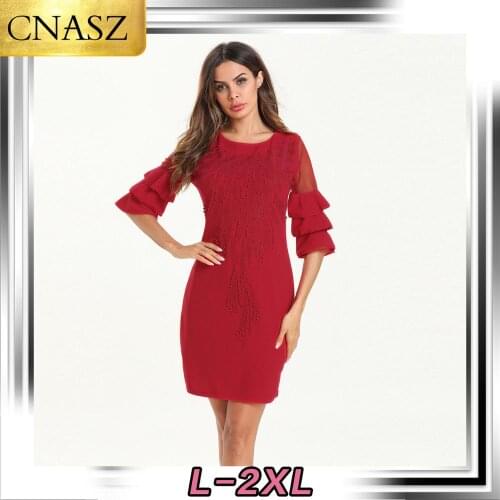 Muslim Dress Abaya Turkish Fashion High-Grade Beaded Hot Drilling Slim Ruffled Sleeve Dress Dubai Middle East Skirt Arab Kaftan