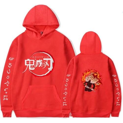 Anime Demon Slayer Hoodies Mens Sweatshirts Women Harajuku Hooded Pullovers Fashion Hooded Clothes Casual Harajuku Autumn