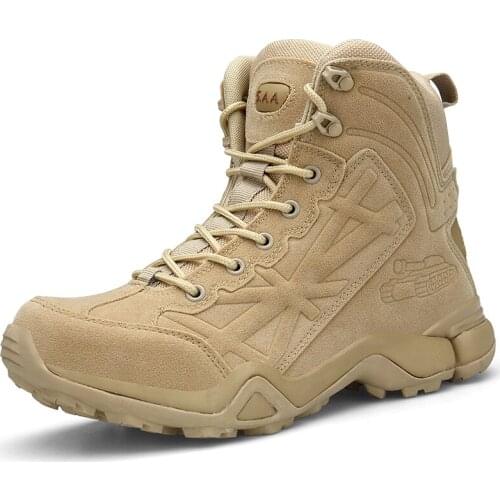 Men Autumn Winter Military Boots Army Boots Men' s Desert Combat High Top Ankle Outdoor Shoes Men Sapatos Masculino Booties