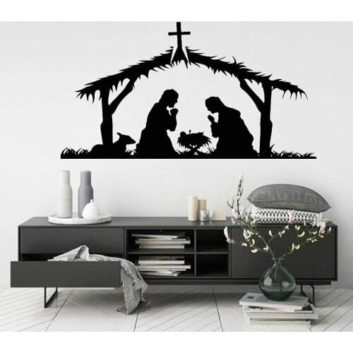 Maria Josephs Nativity Religious Wall Decal Vinyl Wall Sticker Home Living Room Bedroom Wall Decorative Art Sticker JD10