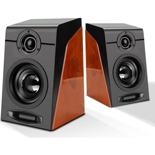 Surround Stereo Antimagnetic Mini USB Wired Multimedia Wood Subwoofer Speakers With 3.5mm Stereo Jack for PC/Laptops/Smart Phone