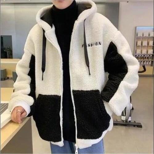 Casual Men Winter Fleece Jackets Pockets Warm Hooded Coats Loose Plus Size 2XL Coat Men Clothes Fashionable Mens Autumn Jacket