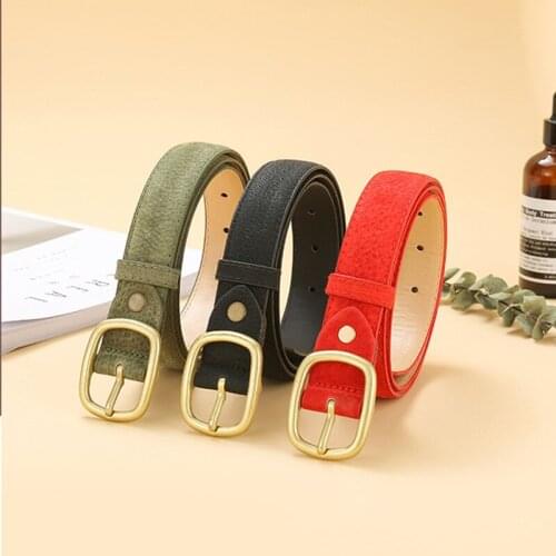 Fashion Pigskin Genuine Leather Belt Luxury Strap Dress And Jeans Belts Fashion For Women Classic Metal Buckle Women Belts