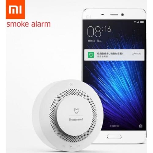 With battery Xiaomi Mijia Honeywell Smart Fire Alarm Progressive Sound Photoelectric Smoke Sensor Remote Linkage Mi APP