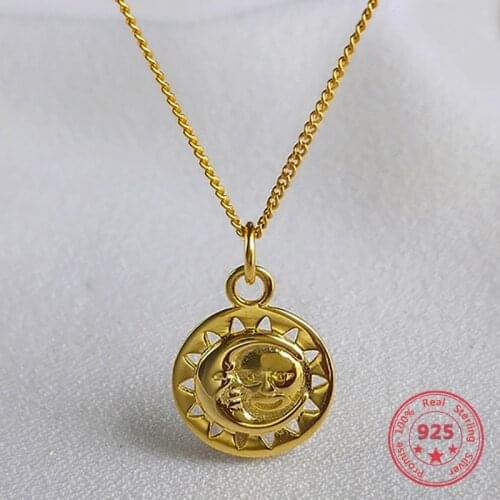 Stylish Simplicity Silver 925 Necklace Creative Design Sun Planet Pendant Necklaces Jewelery For Women
