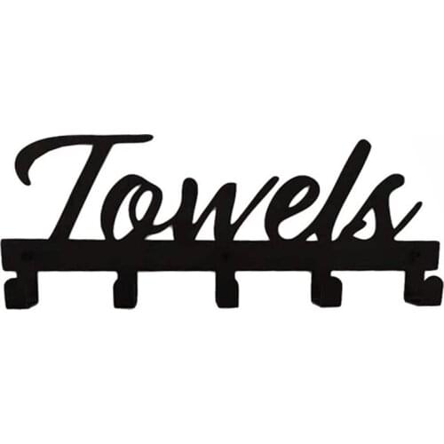 Bathroom Towel Rack 5 Hooks Anti-rust And Waterproof Bathroom Towel Rack For Apron Bathrobe Pajamas Towel