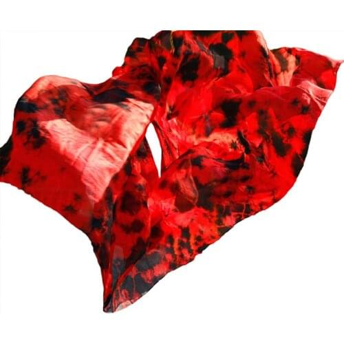 High Quality 100% Silk Dance Veils Hand Dyed Natural Silk Belly Dance Accessories Veil Gradient Colors 5 Sizes Customized
