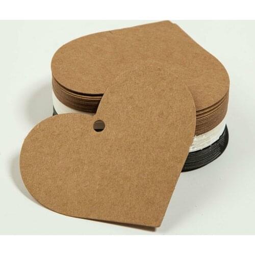 100 heart-shaped bookmark cards mood message blessing elevator DIY blank kraft paper clothing price tag