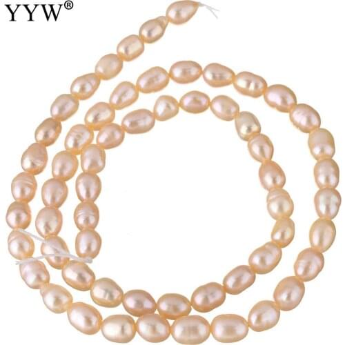 Pearl Beads For Making Diy Fashion Jewelry 2021 Girls Birthday Gift Cultured Rice Freshwater Pearl Beads natural pink 4-5mm