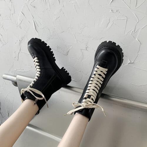 Women Short Boots Fashion Platform Pu Leather Thick Heel Winter Shoe Woman Warm Elastic Casual Lady Footwear