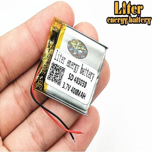 043030 3.7V,400mAH 403030 Polymer lithium ion Li-ion battery for TOY,POWER BANK GPS mp3 mp4 MP5 Smart Watch Power Bank Speaker