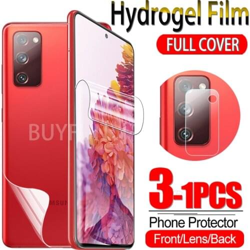1-3PCS Safety Film For Samsung Galaxy S20 Fe 4G/5G Front Back Hydrogel Film Camera Glass on Sumsang S20 Lite Water Gel Soft Film