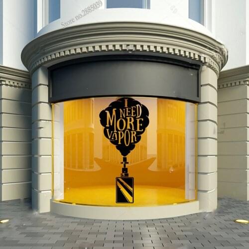110*230cm Large Size Vape Shop Wall Decal Window Sticker Vaping Vape Store Logo Shop Glass Sticker Diy Removable Art Decor LC100