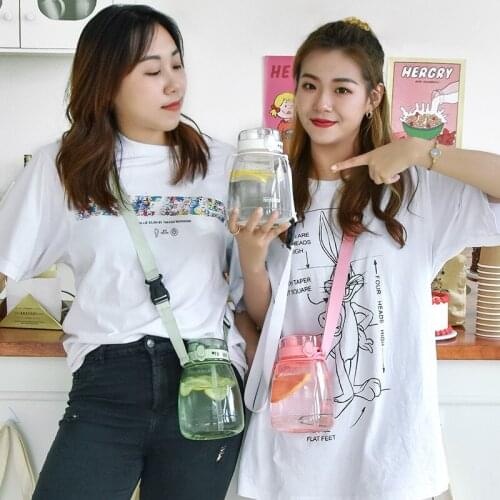 1300ml Big Pudding Double Drinking Dual-purpose Portable Strap Straw Water Cup Hydroflask A Bottle Of Water For Children Adults