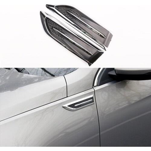 3D Sticker Car Hood Chrome Grille Shark Gill Simulation Air Flow Vent Auto Decoration Stickers for Kia Rio K2 K3 K5 K4 Cerato