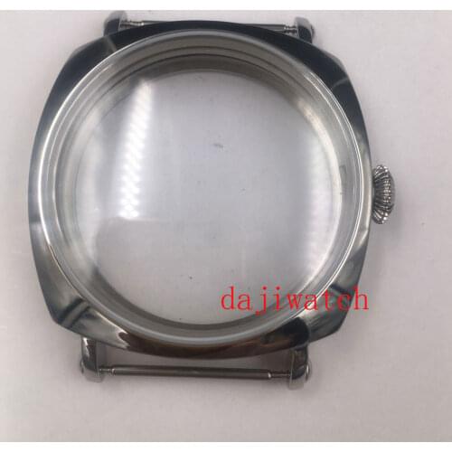 44mm PARNIS 316l polished vintage case set suitable for ETA 6498 6497 Movement