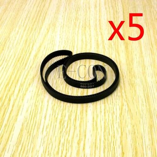 5pcs/lot 600-GT2 Loop Timing Belt Width 6mm GT2 Belt Rubber Fiberglass Inner Length 600mm 300 Teeth for GT2 Timing Pulley