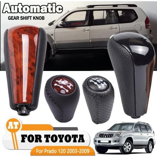 Automatic Gear Shift Knob For Toyota Prado 120 2003-2009 Black/Wooden Car Stick Gear Shifter Lever HandBall With Holes