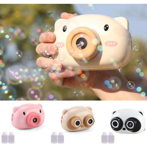 Kids Cartoon Piggy Bear Camera Shaped Automatic Bubble Maker Blower Machine Toy Summer Outdoor Children Toys