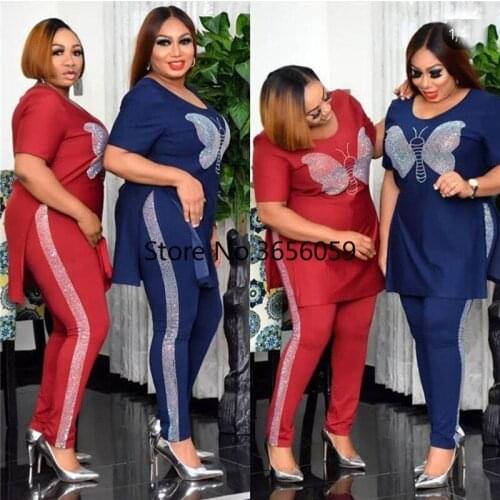 Velvet 2 Piece Set Women African Clothes Autumn Winter 2020 Africa Clothing Plus Size High Quality Fashion Suit African Dresses