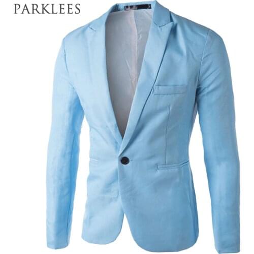 Brand Sky Blue Blazer Men Costume Veste Homme 2017 New Arrival Mens Slim Fit Blazer Jacket Stylish Red Black Pink Suit Men 3XL