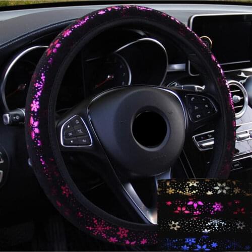 Car Steering Wheel Cover Car Steering-wheel Covers Shiny Snowflake Car-styling Diameter 38cm Universal Auto Accessories 4 Colors
