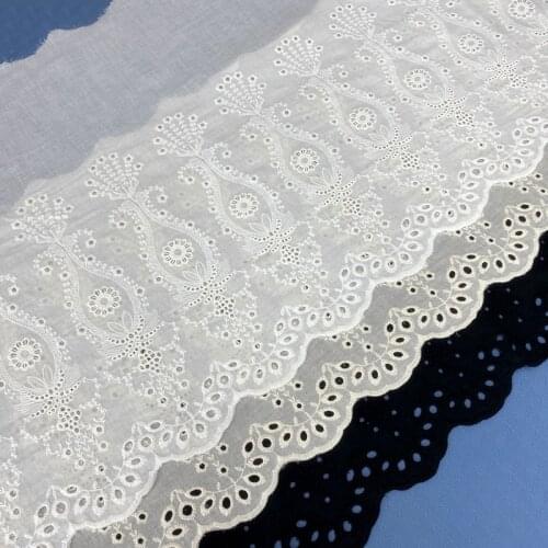 Black Beige Cotton Vase Lace Trim Fabric Handmade DIY Accessories Curtain Home Fabric Sewing Material RS3150