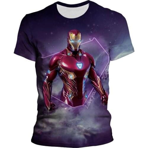 Iron Man Summer Mens Clothes Casual Marvel 3D Printed Cool Women T Shirt Super Hero Streetwear Harajuku Children Tee Shirts