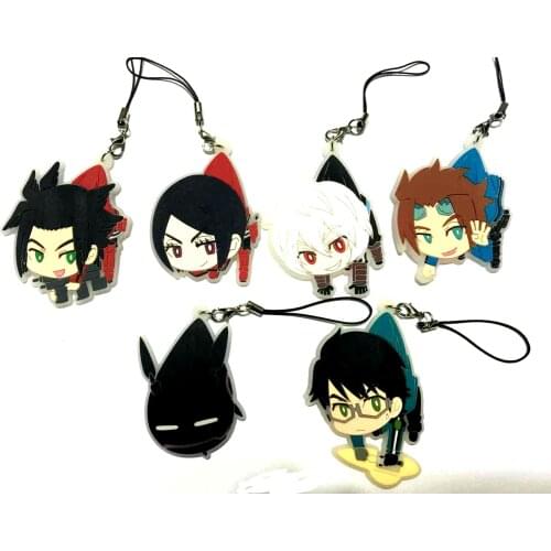 G121 6pcs/lot 2018 New arrival World Trigger Japanese anime figure rubber Silicone sweet smell mobile phone charms/keychain