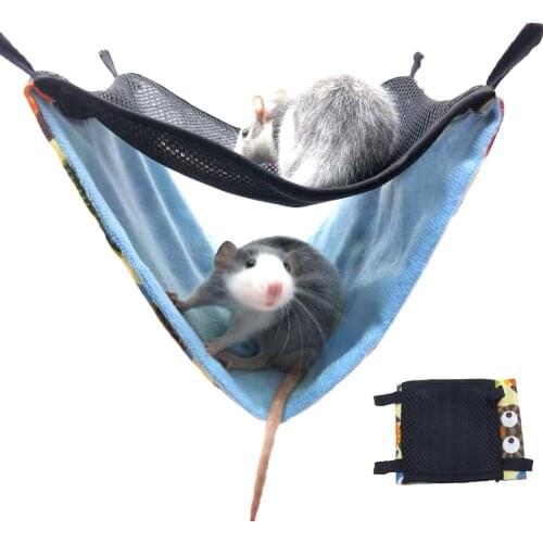 Pet Hammocks Hanging Bed Nest Hammock Double Layer Breathable Mesh Hammock Small Pet Cotton Nest Cage Accessories