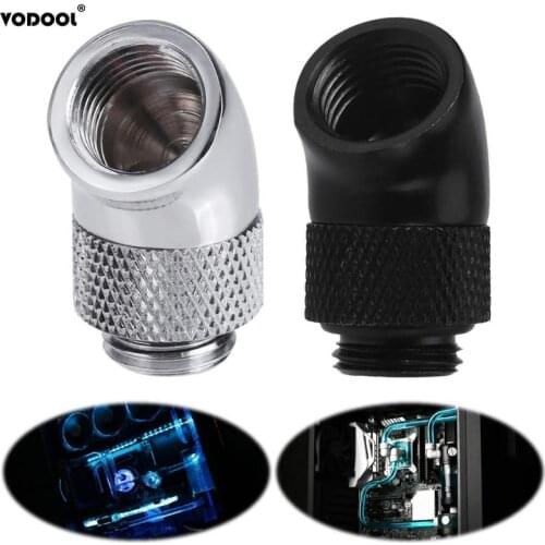 Brass G1/4 Screw Thread 45 Degree Elbow Rotary Brass Adapter Male to Female Connector Fitting Computer PC Water Cooling System