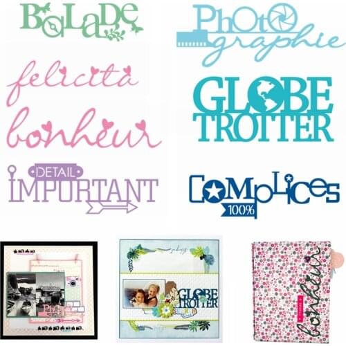 Metal Cutting Dies Italian French Words Crafts Card Photo Album Making Scrapbooking Decoration New Dies 2019