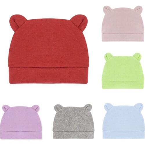 Cute Baby Hat Newborn Beanie Cotton Soft Elastic Baby Cap for Girls Boys Hats Newborn Photography Props Infant Accessories