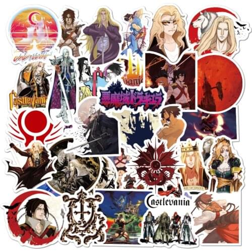 50pcs Castlevania Sticker Stickers PVC Graffiti Stickers Suitcase Luggage Guitar For Children Toys Stickers Cartoon stickers LD