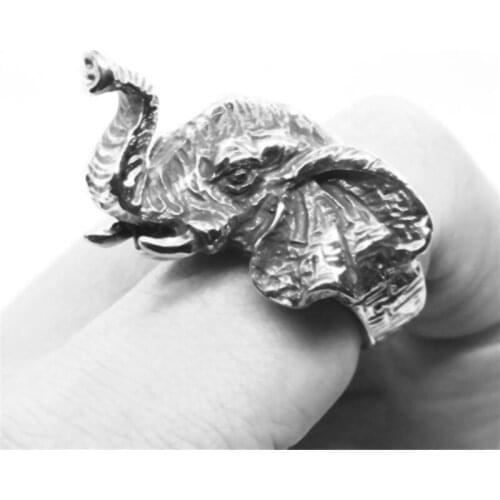 New popular silver cool Elephant Ring Jewelry mens boy Elephant Ring