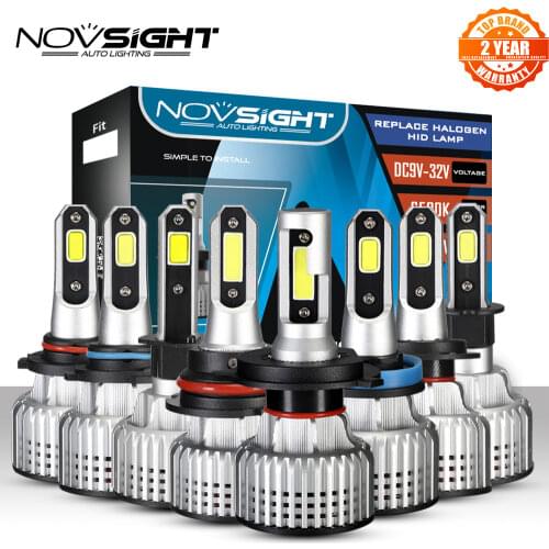 NOVSIGHT Super Bright Car Headlights H7 LED H4 H1 H3 H11 9005 HB3 9006 HB4 Led Auto COB 72W 10000LM Automobiles Headlamp 6000K