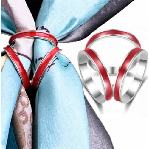 New Fashion Woman Jewelry Accessories Tricyclic Scarves Brooch Silk Scarf Clip Shawl Buckle Holder Jewelry Gift Bijoux Broche
