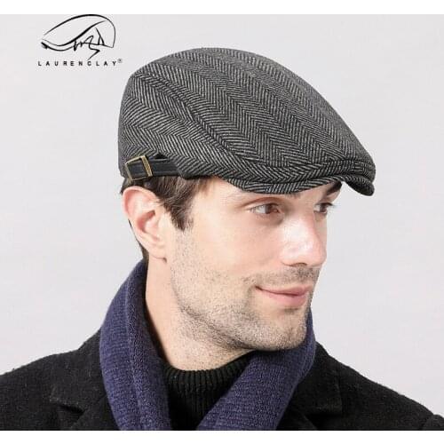 Autumn and winter mens duck tongue Hat Wool Beret mens Retro middle-aged and old peoples warm hat