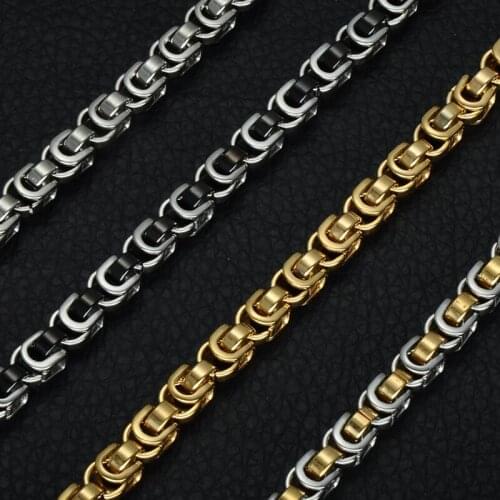 Big Chain Necklaces Mens Stainless Steel Hip Hop Gold Chains Necklaces Jewelry on The Neck Hip Hop Long Necklace Gifts for Male