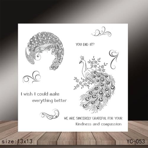 AZSG Peacock Clear Stamps/Seals For DIY Scrapbooking/Card Making/Album Decorative Silicone Stamp Crafts