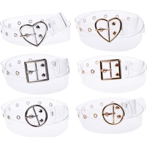 Fashion Women Transparent Wide Belt Pin Belt Buckle Invisible Clear Waist Belt Lady Girls Casual Dress Pants Decor Waistband