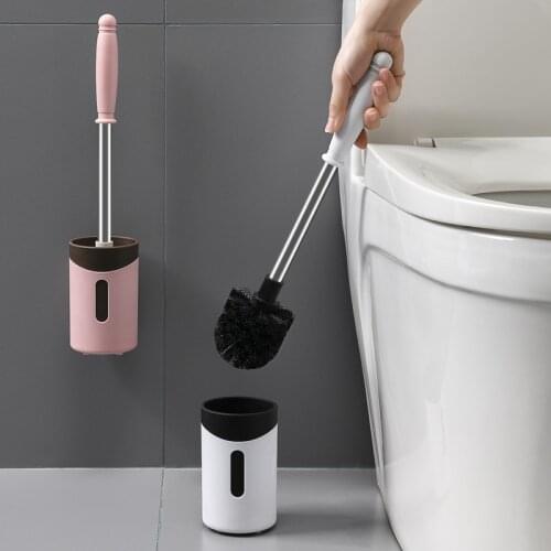 Toilet Brush Rubber Head Holder Cleaning Brush for Toilet Wall Hanging Household Floor Cleaning Bath Accessories Cleaning Brush