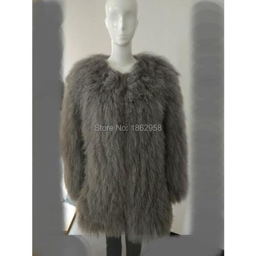 SJ001-02 Mongolian Sheep Fur Overcoat/Russian Style O-Neck Winter Warm Clothes Fur Coat