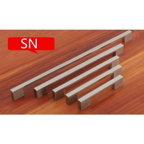 Satin Nickel Modern Handle (C.C.:96MM L:119MM H:23MM) Drawers Cabinets 10PCS