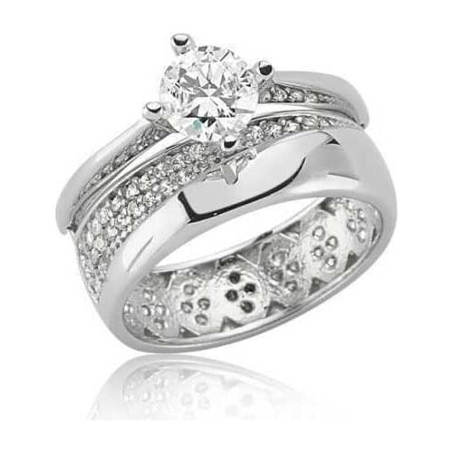 Tevuli 925 Sterling Silver Double-Sided Single Stone Lady 'S Ring