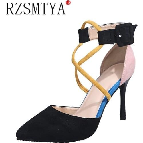 2021 New Women High Heels Pumps Women Shoes Pointed Toe Buckle Strap Summer Sexy Party Shoes Wedding Shoes Big Size 43