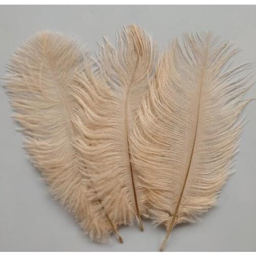 Hot 10pcs High Quality Champagne ostrich feathers 6-8 inches/15-20 cm for Wedding Party Decor Accessories Wedding Decoration