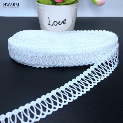 10yard 2.5cm white african lace fabric trim Small circle Wave stripe DIY wedding decoration hat pillow skirt accessories